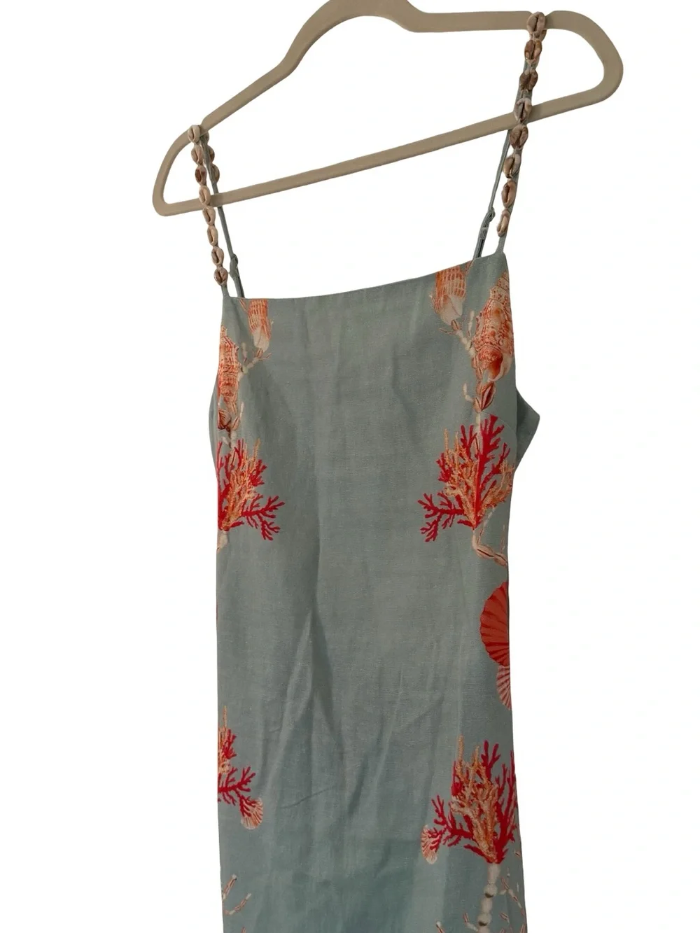 Caroline Constas Coral Shell Print Linen Maxi Dress NWT - Picture 6 of 10